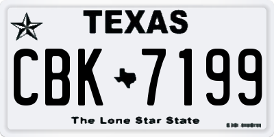 TX license plate CBK7199