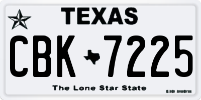 TX license plate CBK7225