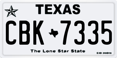 TX license plate CBK7335