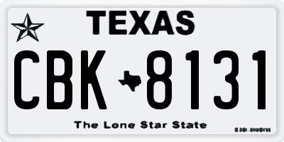 TX license plate CBK8131