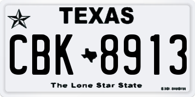 TX license plate CBK8913