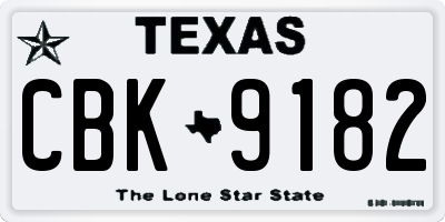 TX license plate CBK9182