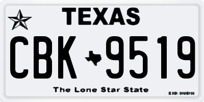 TX license plate CBK9519