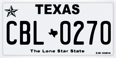 TX license plate CBL0270