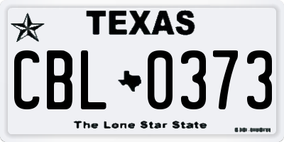 TX license plate CBL0373