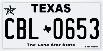 TX license plate CBL0653