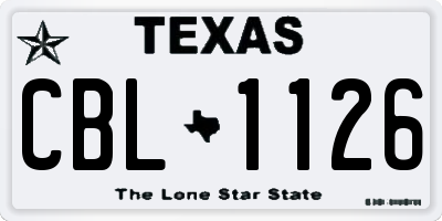 TX license plate CBL1126