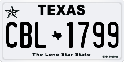 TX license plate CBL1799