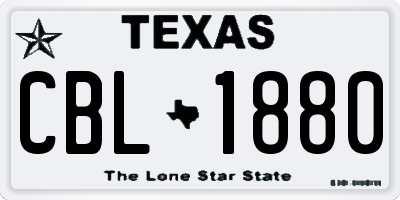 TX license plate CBL1880