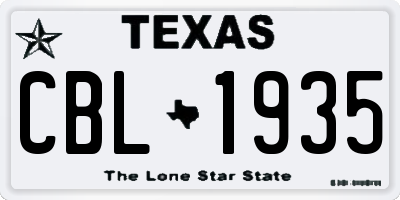 TX license plate CBL1935