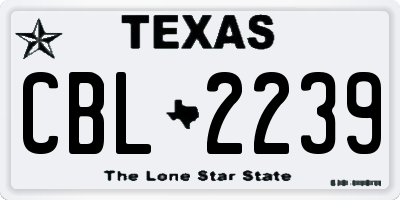 TX license plate CBL2239