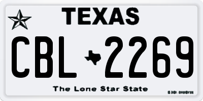 TX license plate CBL2269