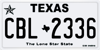 TX license plate CBL2336