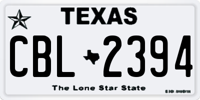 TX license plate CBL2394