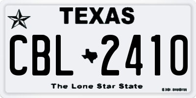 TX license plate CBL2410