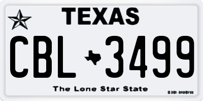 TX license plate CBL3499