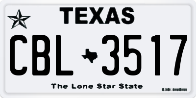 TX license plate CBL3517