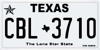 TX license plate CBL3710