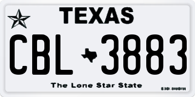 TX license plate CBL3883