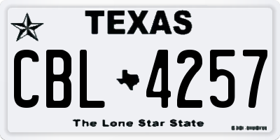 TX license plate CBL4257