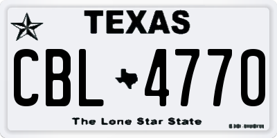 TX license plate CBL4770