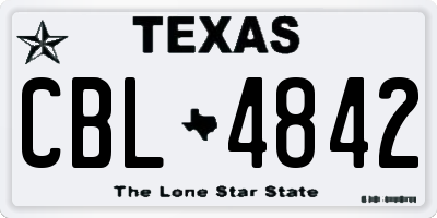 TX license plate CBL4842
