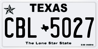 TX license plate CBL5027