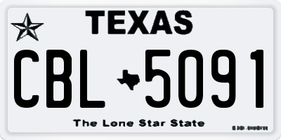 TX license plate CBL5091
