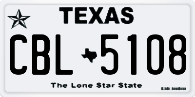 TX license plate CBL5108