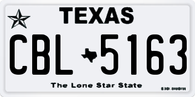 TX license plate CBL5163