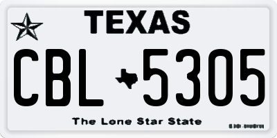 TX license plate CBL5305