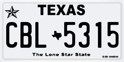 TX license plate CBL5315