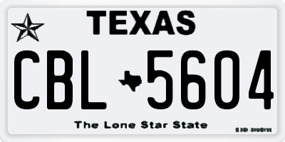TX license plate CBL5604