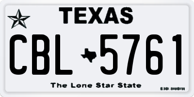 TX license plate CBL5761