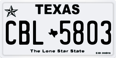 TX license plate CBL5803