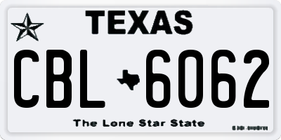 TX license plate CBL6062