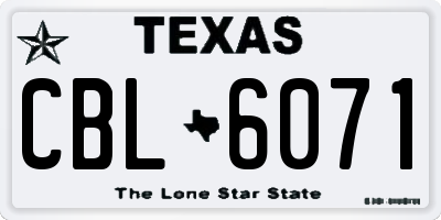 TX license plate CBL6071