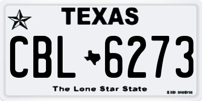 TX license plate CBL6273