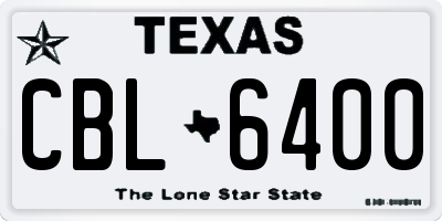 TX license plate CBL6400