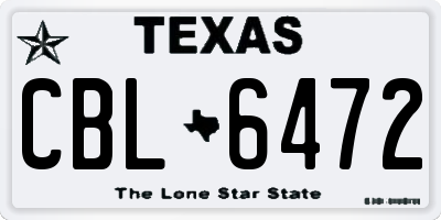 TX license plate CBL6472
