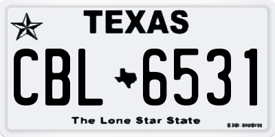 TX license plate CBL6531
