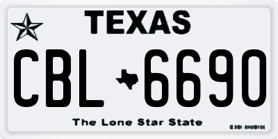 TX license plate CBL6690