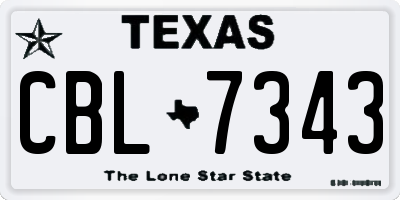 TX license plate CBL7343