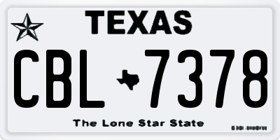 TX license plate CBL7378