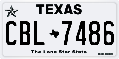 TX license plate CBL7486