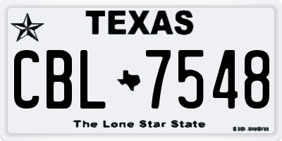 TX license plate CBL7548