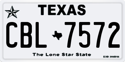 TX license plate CBL7572