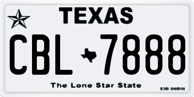 TX license plate CBL7888