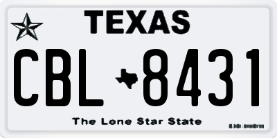 TX license plate CBL8431