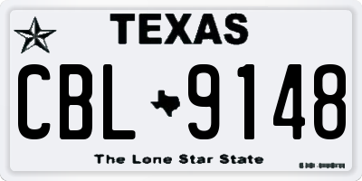 TX license plate CBL9148